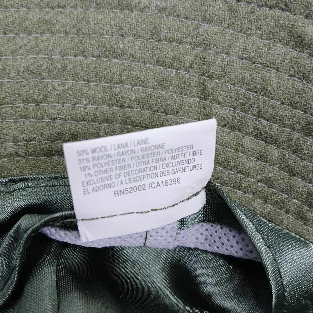 Liz Claiborne Hat Bucket‎ Cloche Olive Green Wool Blend Ribbon Band Bow Womens - Picture 7 of 8